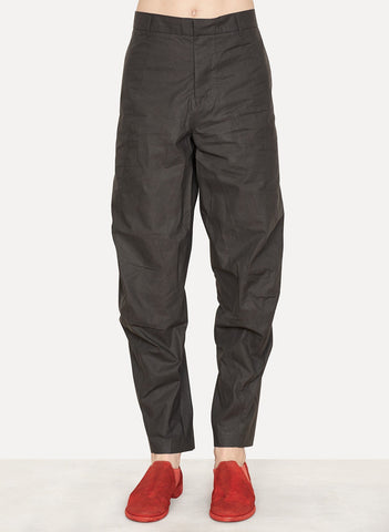Patrol Black Coated Cotton Trouser