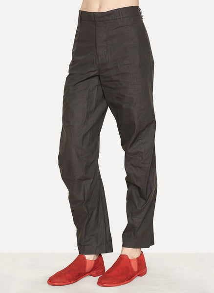 Patrol Black Coated Cotton Trouser