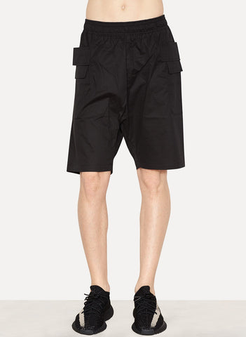 Black Brushed Twill Track Short Pai