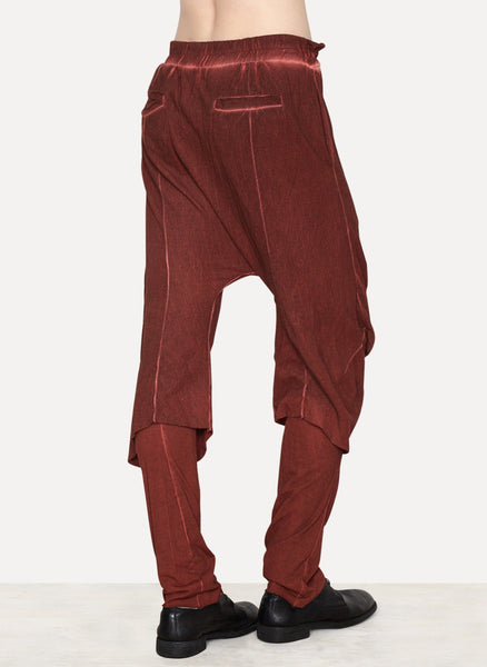 Red Cotton Metal Jogging Pants