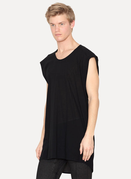 Asphalt Crepe Wide Shoulder Tank