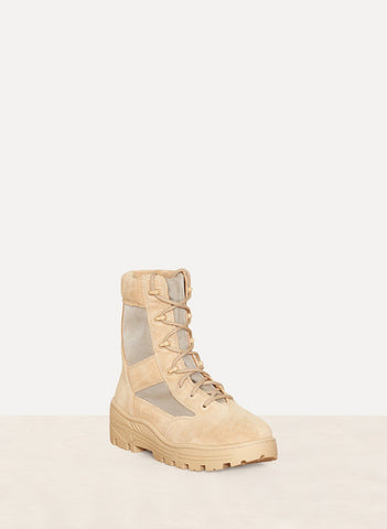 Mens Combat Boot Crosta Light Sand Calfskin Suede