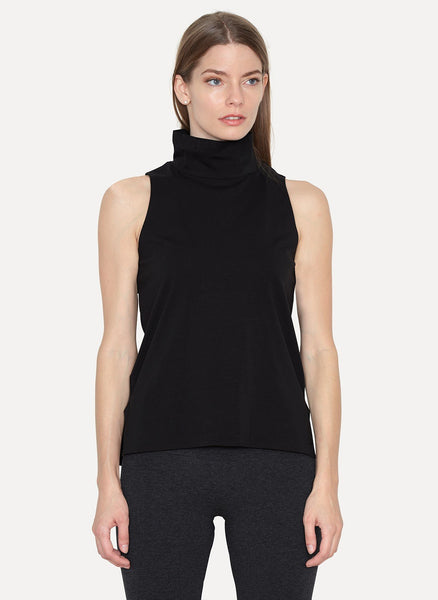 Black Jersey Collar Tank