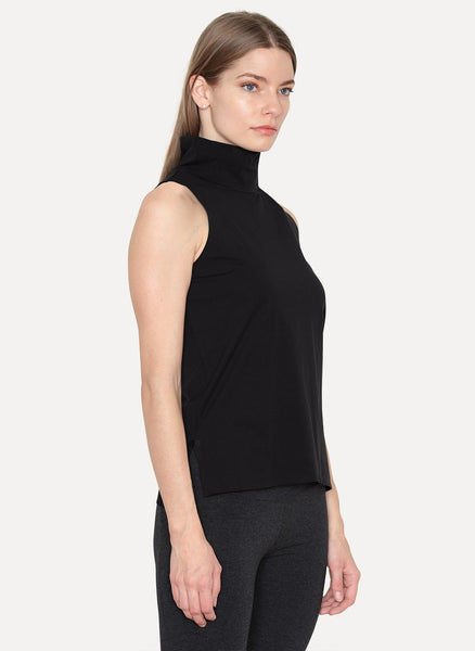 Black Jersey Collar Tank