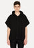 Black Linen Cotton Sleeveless Hooded Sweat