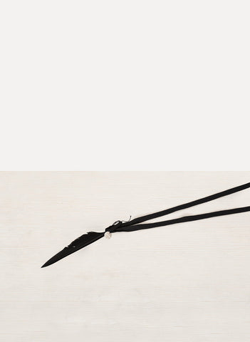 Necklace Ribbon Black Feather