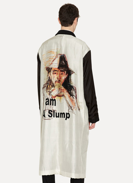 Slump Wool Silk Discharge Print Coat