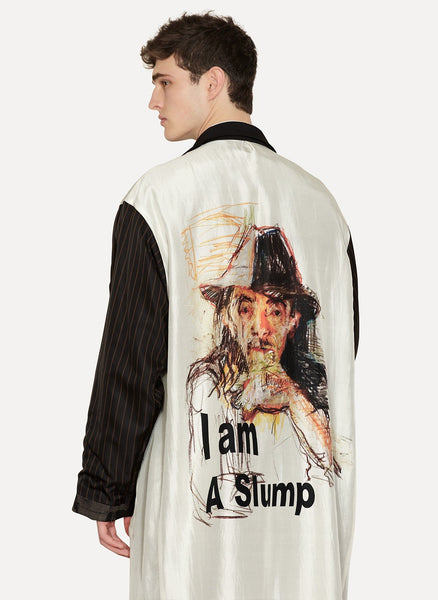 Slump Wool Silk Discharge Print Coat