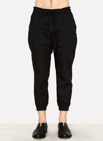 Ramie Cotton Cropped Trousers