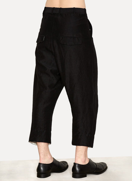 Mohair Linen Cotton Tailored Baggy Pants