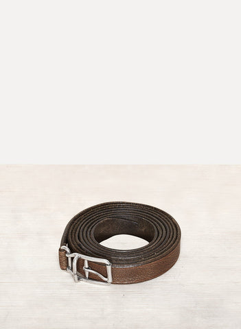 Double Length Buffalo Grained Leather Belt