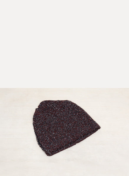 Linen Cotton Bordeaux Indigo Beanie Akan