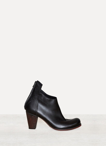 Black Shine Calfskin Crop Heel