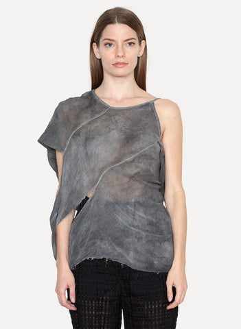 Gauzed Silk Draped Top