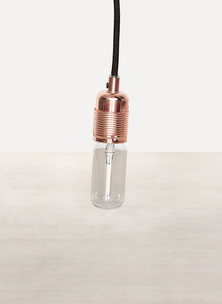 E27 Pendant Copper Black Cord