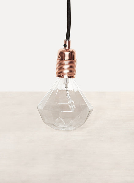 E27 Pendant Copper Black Cord