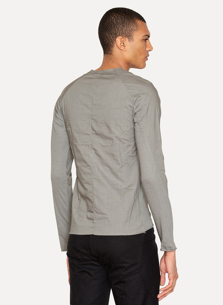 Grey Jersey Poplin Layered Long Sleeve