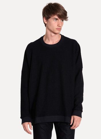 Black Roughened Crewneck Sweat