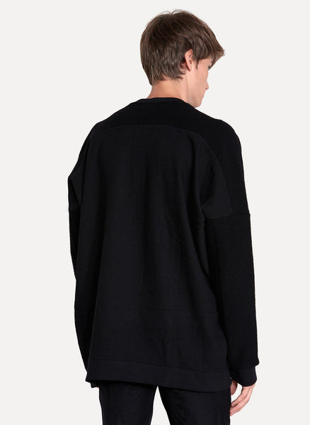 Black Roughened Crewneck Sweat