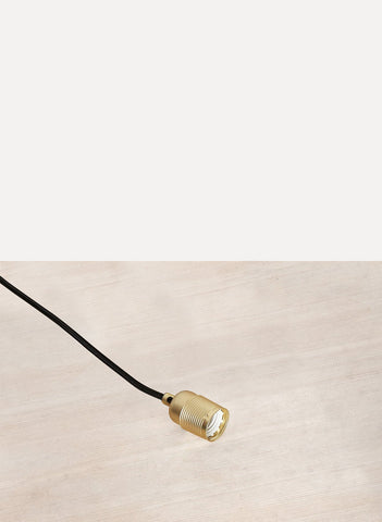 E27 Brass Pendant Black Cord