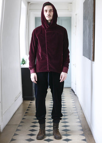 Turpan Velvet Hoodie Bordeaux