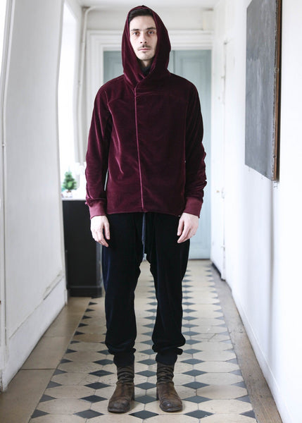 Turpan Velvet Hoodie Bordeaux