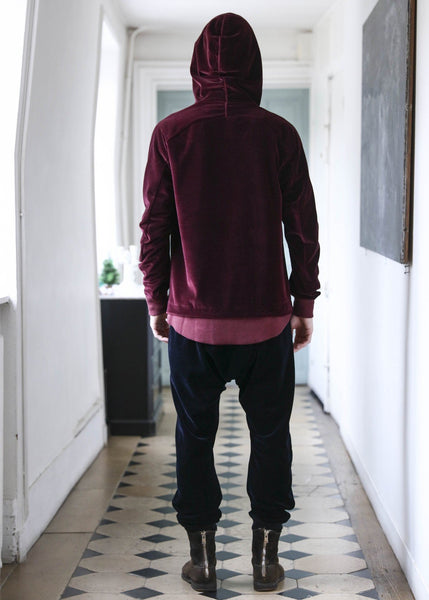 Turpan Velvet Hoodie Bordeaux