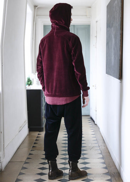 Turpan Velvet Hoodie Bordeaux