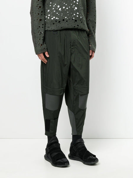 Dark Black Olive Nylon Rib Pant