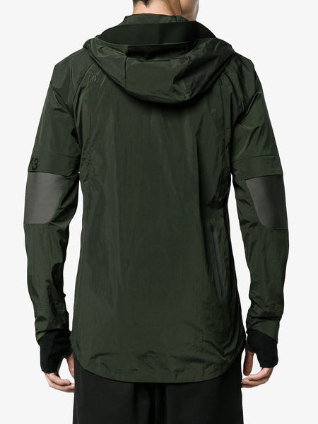 Dark Black Olive Nylon Hood Jacket