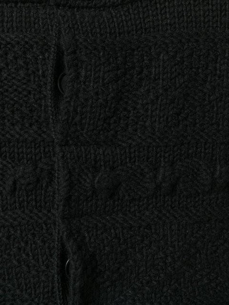 Wool Texture Pattern Knit Collarless Cardigan