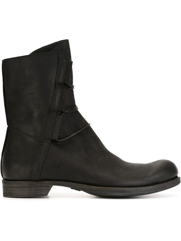 Black Antelope Leather Elastic Tail Boot