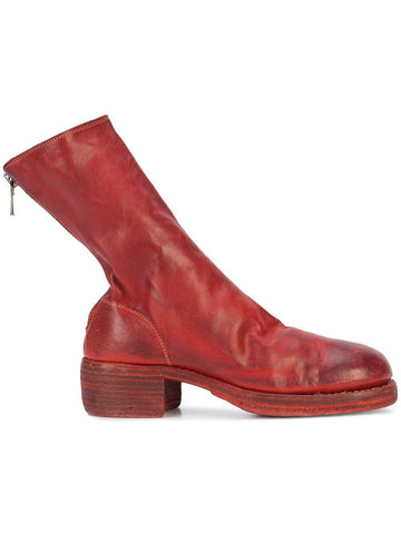 788Z Horse Back Zip Mid Boot Red