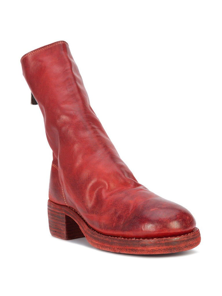 788Z Horse Back Zip Mid Boot Red – cruvoir-test
