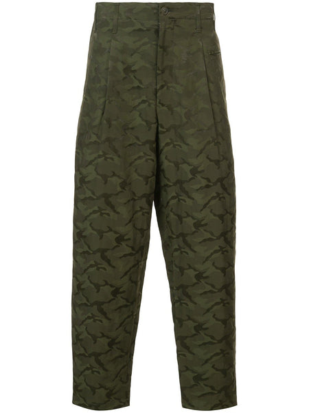 No Tuck Piping Pocket Pants Camouflage Khaki