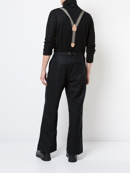 Unisex Wool Stretch Flannel Suspender Pants