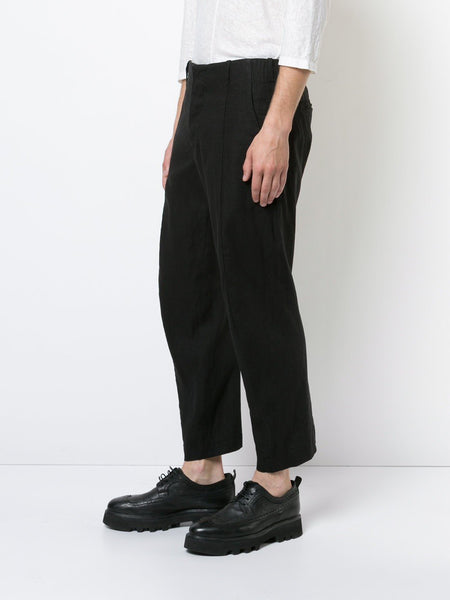 Linen Tailored Crop Curved Pants