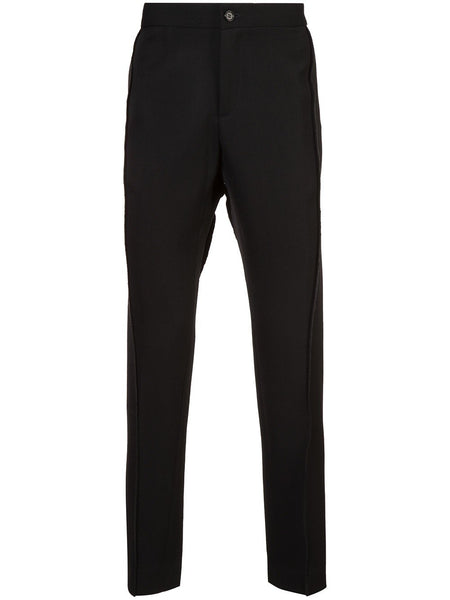 Black Virgin Wool Twisted Seam Trousers