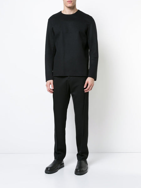 Black Virgin Wool Twisted Seam Trousers