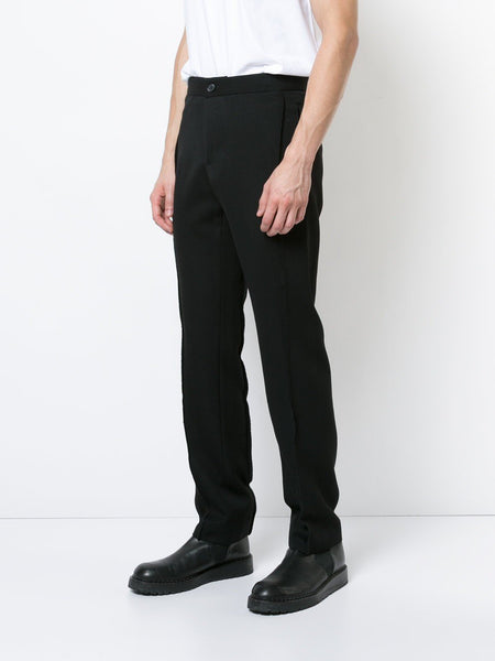 Black Virgin Wool Twisted Seam Trousers