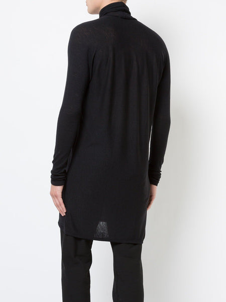 Black Wool Fine Rib Tee