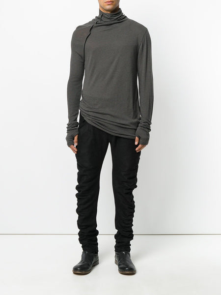 Draped Slim Pant Black