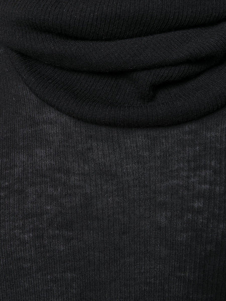 Draped Neck Jumper Black