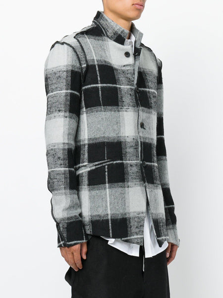 Checked Shirt Jacket Grey