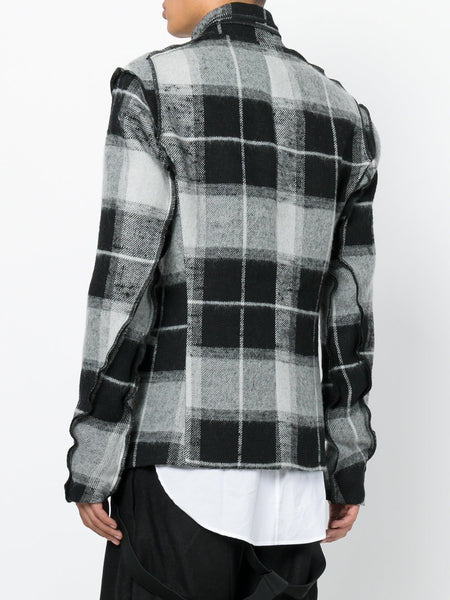 Checked Shirt Jacket Grey