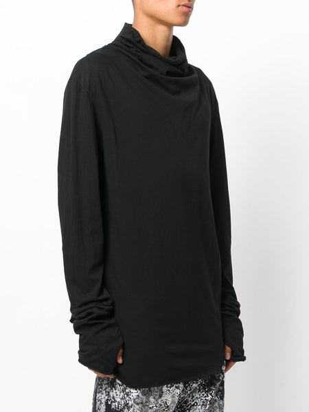 High Collar T-Shirt Black