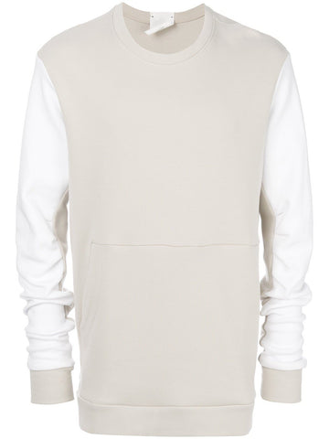 Contrast Sleeve Sweatshirt Beige