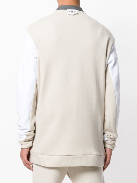 Contrast Sleeve Sweatshirt Beige