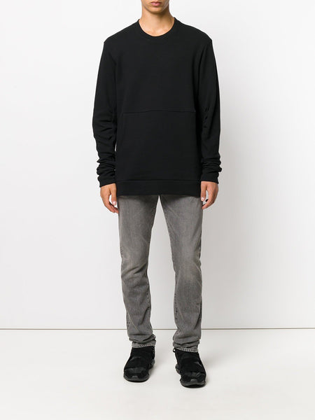 Contrast Sleeve Sweatshirt Black