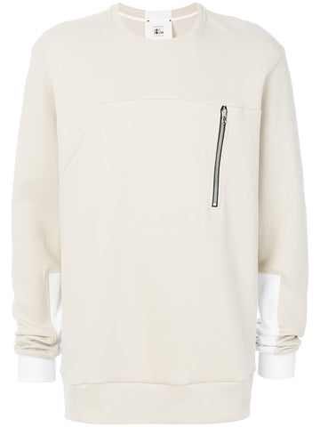 Zip Pocket Sweatshirt Beige